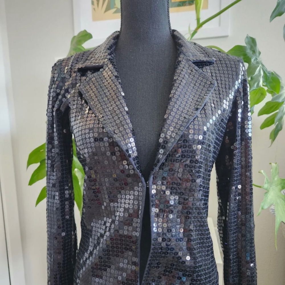 Y2K Vintage Sequins Jacket Size P Womens Holiday New Years Outfit Evening